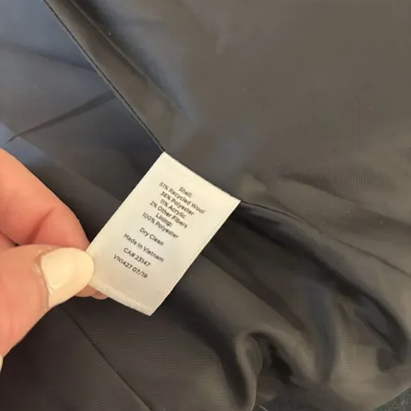 Talbots Factory Womans 8 Black Watch Tartan Navy Blue Plaid Wool Blend Blazer - Picture 7 of 7